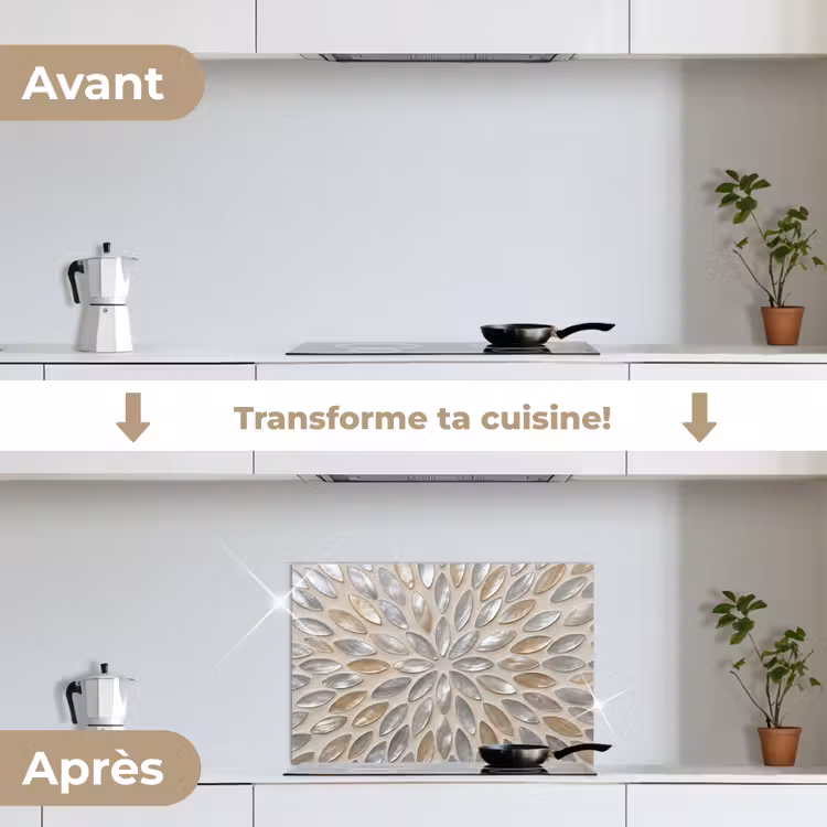 Fond de hotte - Motif - Ovale - Brillant - Abstrait - Beige — 7