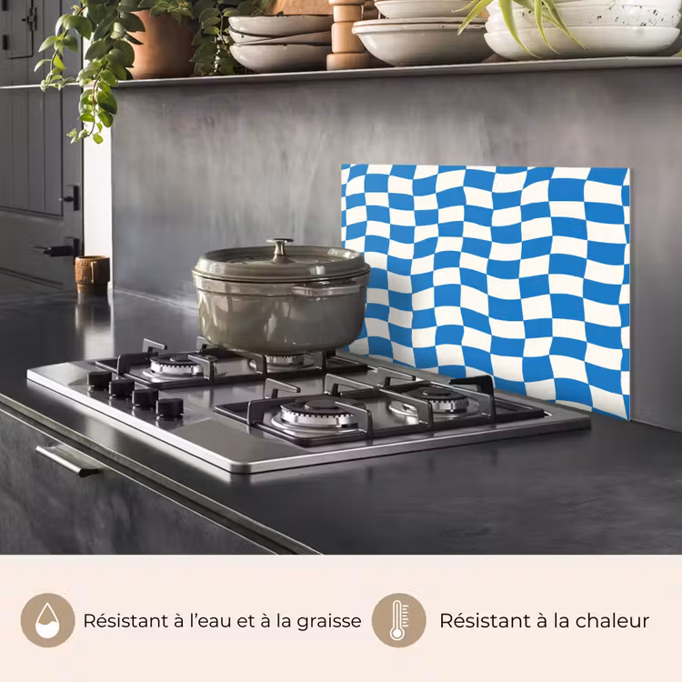 Fond de hotte - Ondulé - Motif - Bleu — 2