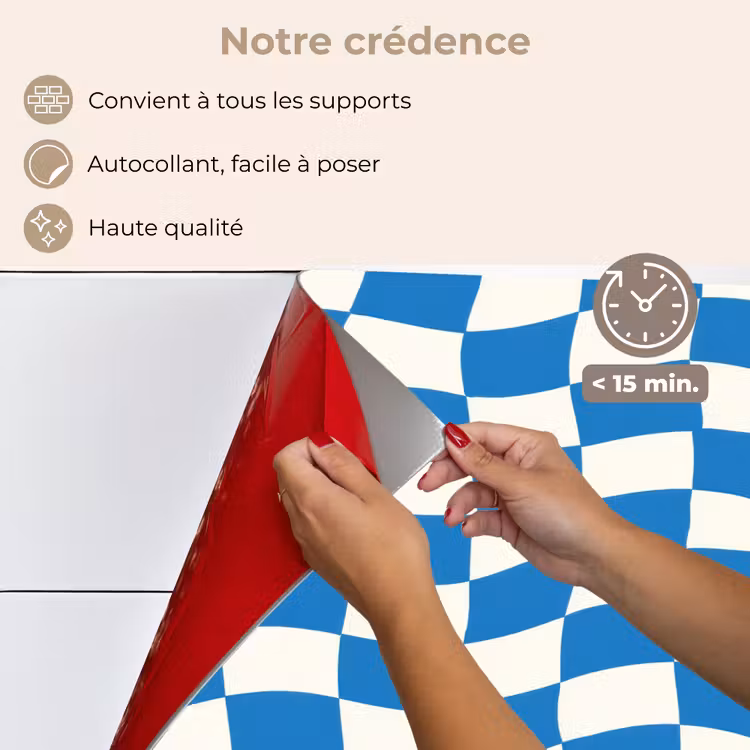 Fond de hotte - Ondulé - Motif - Bleu — 4