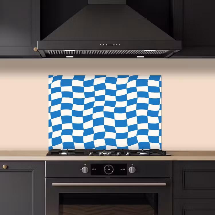 Fond de hotte - Ondulé - Motif - Bleu — 5