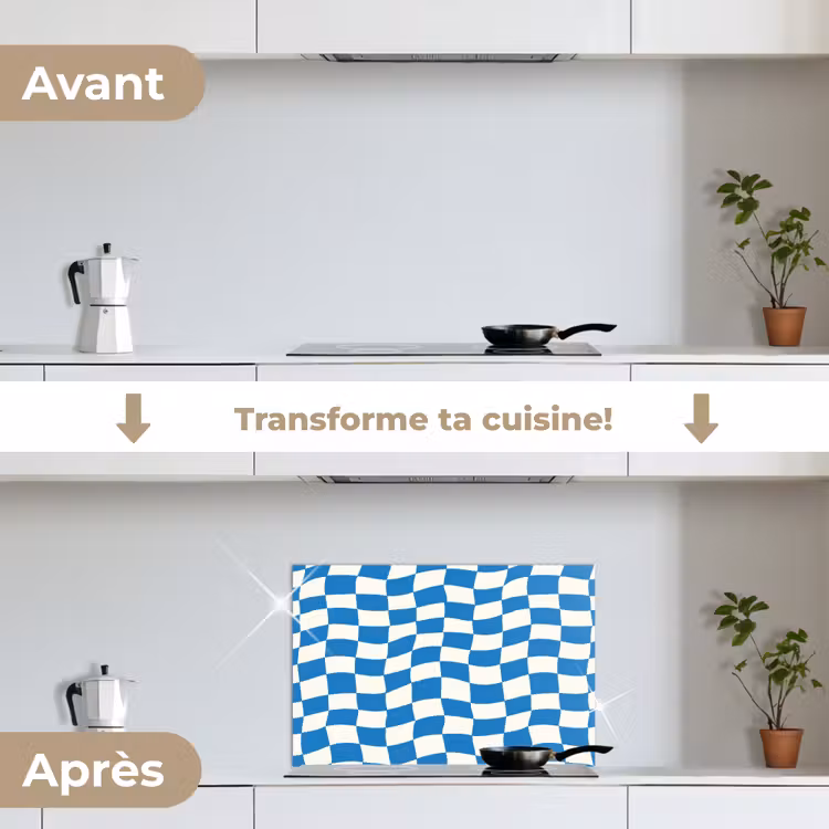 Fond de hotte - Ondulé - Motif - Bleu — 7