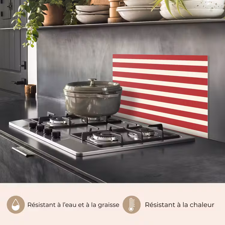 Fond de hotte - Rayures - Motif - Rouge — 2