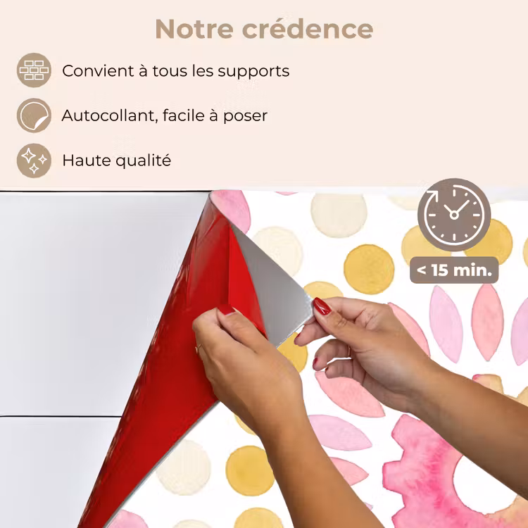 Fond de hotte - Résumé - Mandala - Art - Moderne - Rose — 4