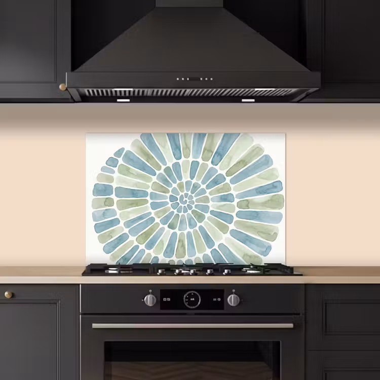 Fond de hotte - Résumé - Spirale - Motif - Moderne - Bleu-vert — 5