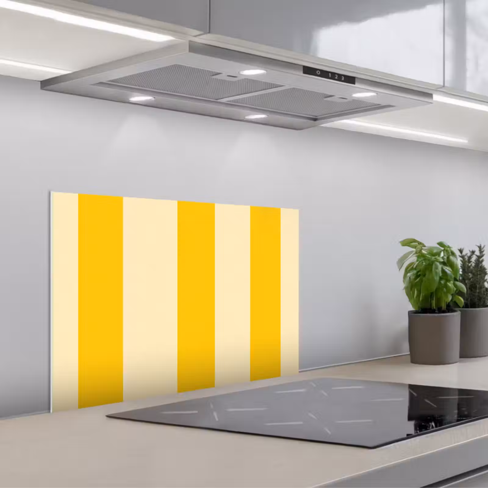 Fond de hotte - Rayures - Classique - Jaune — 1