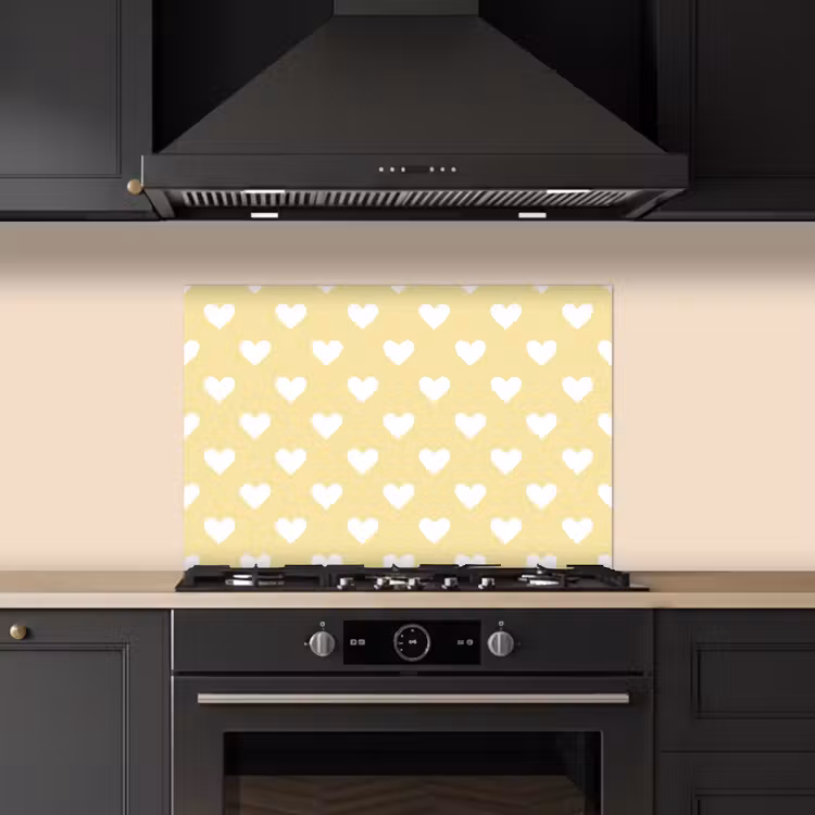 Fond de hotte - Coeurs - Motif - Jaune — 5