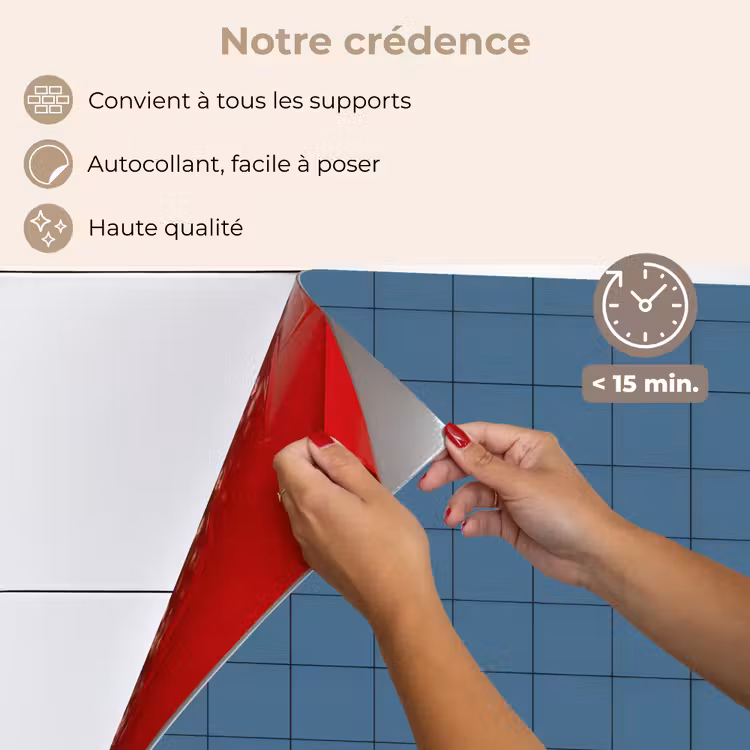 Fond de hotte - Diamants - Géométrique - Bleu — 4