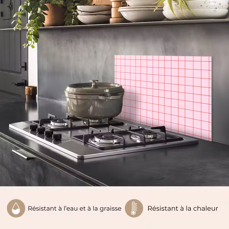 Fond de hotte - Grille - Motif - Rose — 2