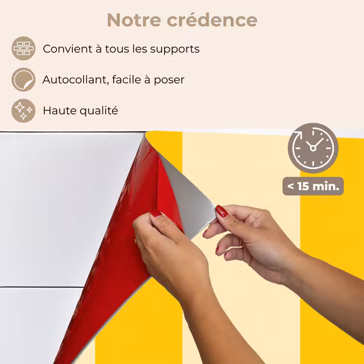 Fond de hotte - Rayures - Classique - Jaune — 4