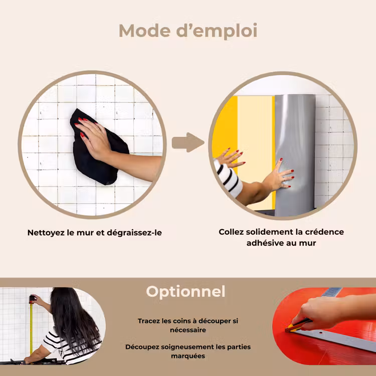 Fond de hotte - Rayures - Classique - Jaune — 6