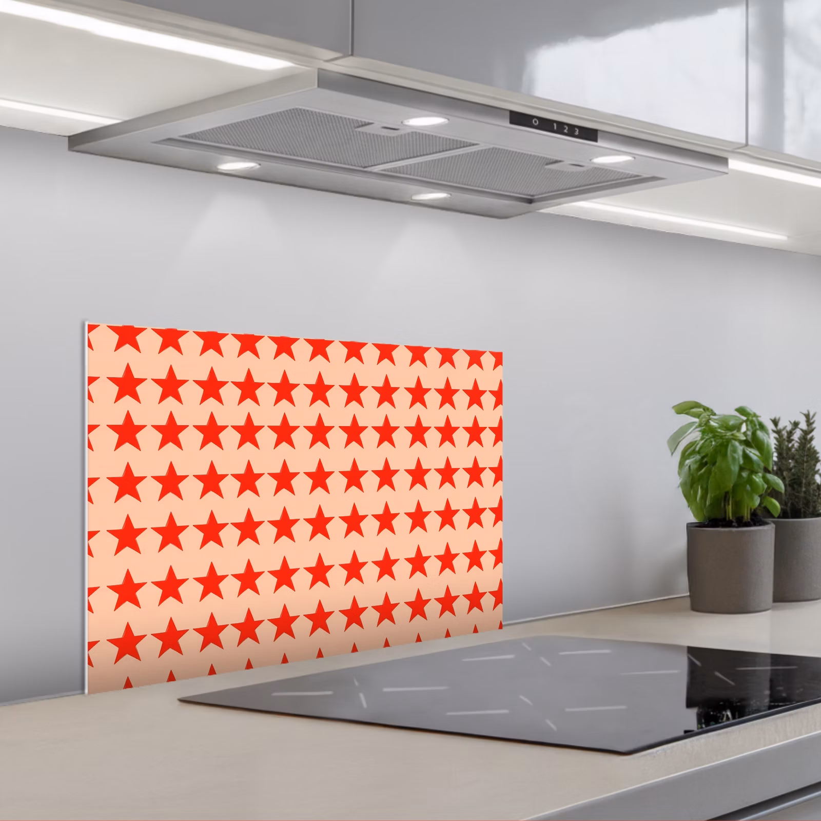 Fond de hotte - Motif - Étoiles - Rouge — 1
