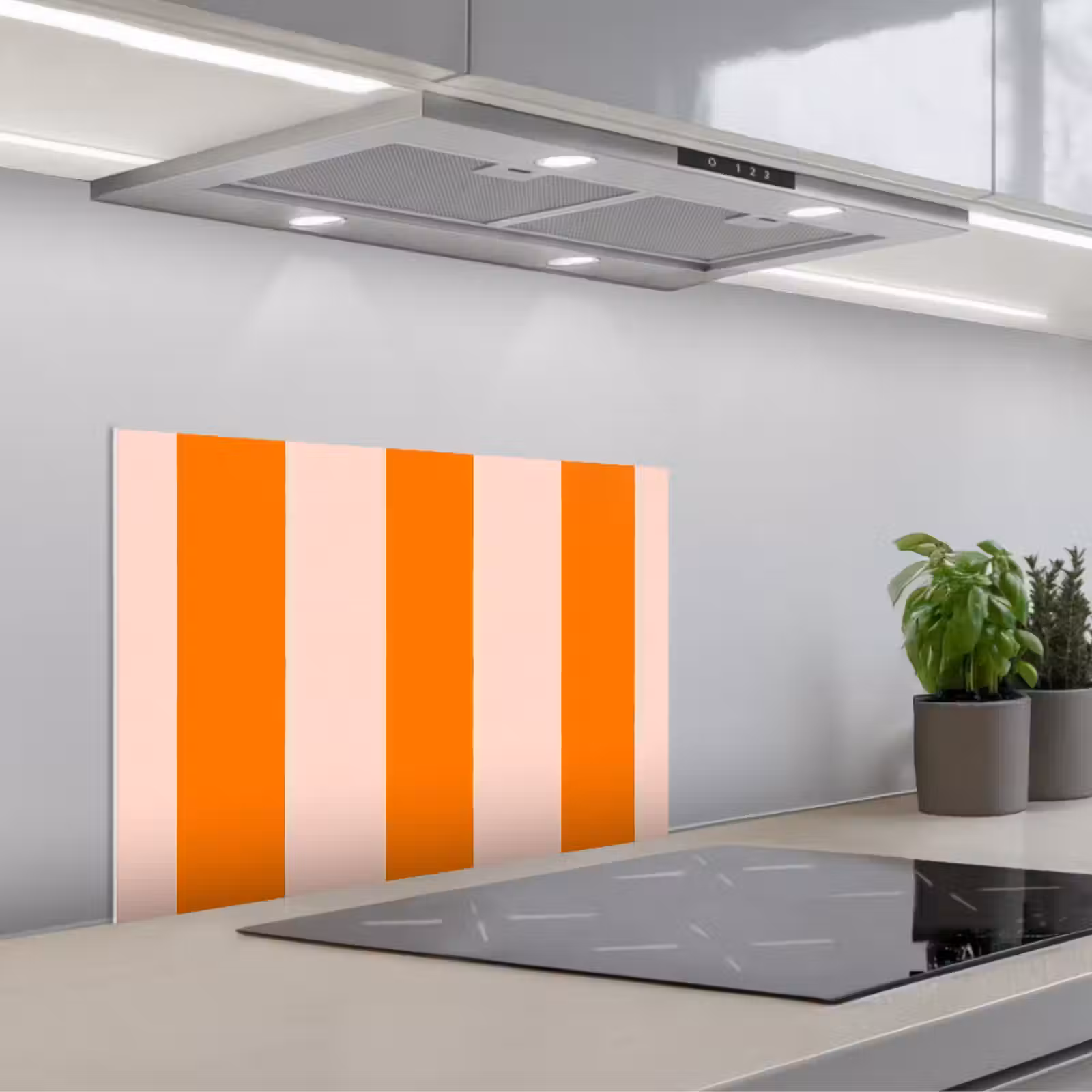 Fond de hotte - Rayures - Moderne - Orange — 1