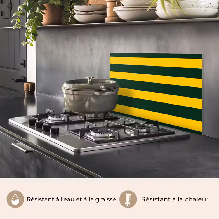 Fond de hotte - Classique - Rayures - Vert — 2