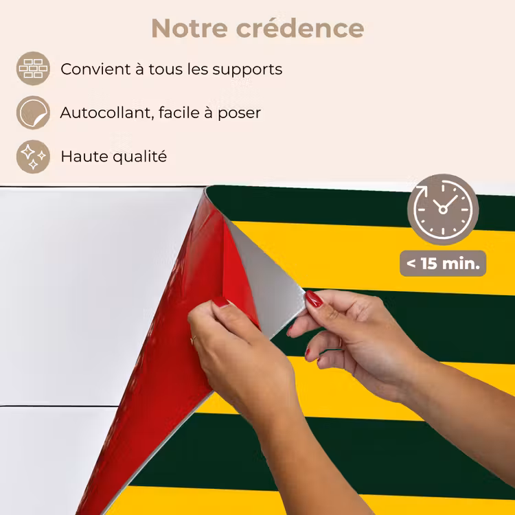 Fond de hotte - Classique - Rayures - Vert — 4