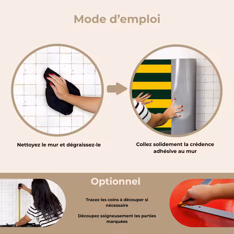 Fond de hotte - Classique - Rayures - Vert — 6