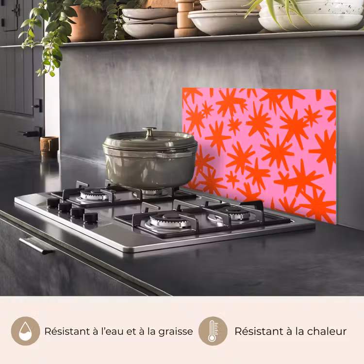 Fond de hotte - Moderne - Étoiles - Rose — 2