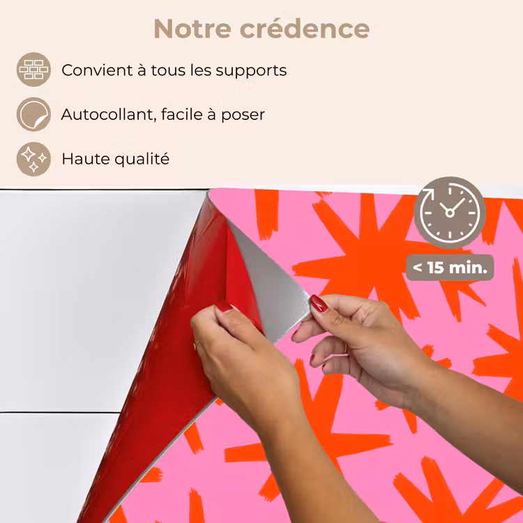 Fond de hotte - Moderne - Étoiles - Rose — 4