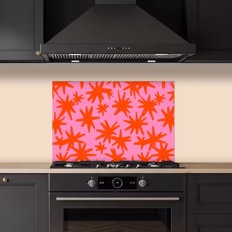 Fond de hotte - Moderne - Étoiles - Rose — 5