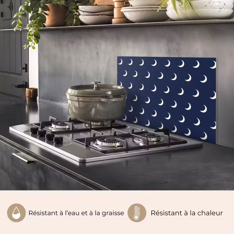 Fond de hotte - Motif - Crinière - Bleu — 2