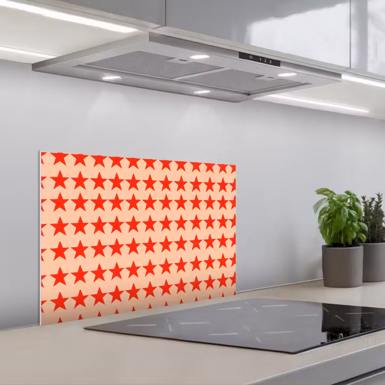 Fond de hotte - Motif - Étoiles - Rouge — 1
