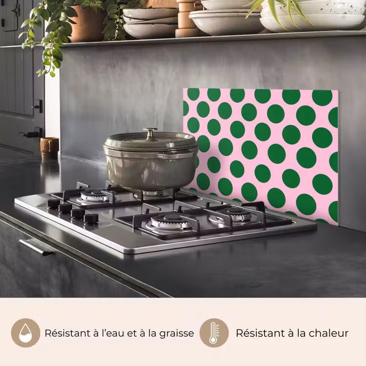 Fond de hotte - Polkadots - Motif - Vert — 2