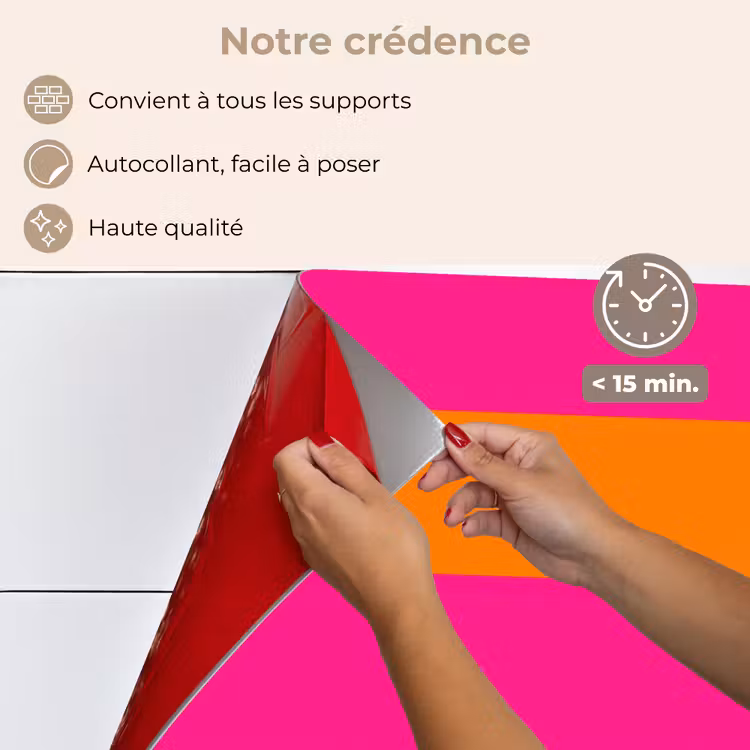 Fond de hotte - Rayures - Horizontal - Rose — 4