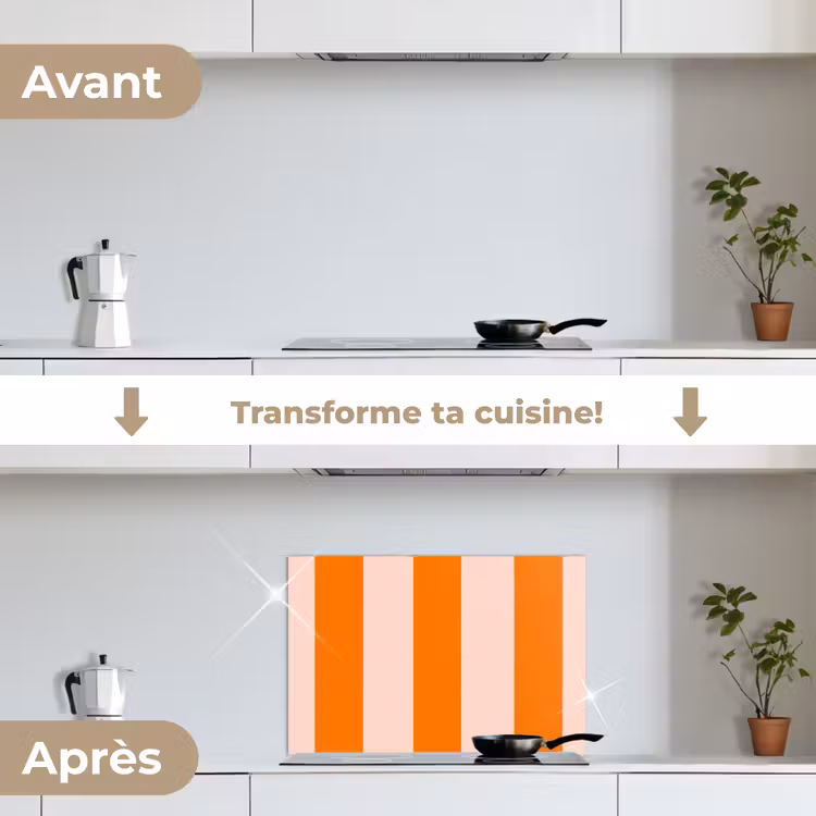 Fond de hotte - Rayures - Moderne - Orange — 7