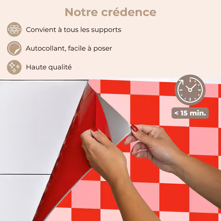 Fond de hotte - Carré - Classique - Rouge — 4