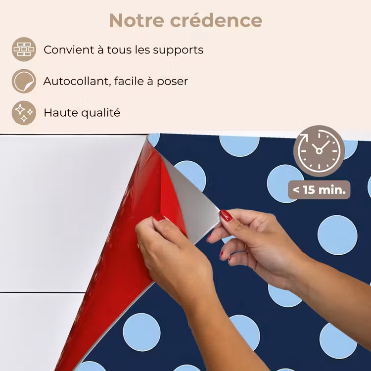 Fond de hotte - Classique - Points - Bleu — 4