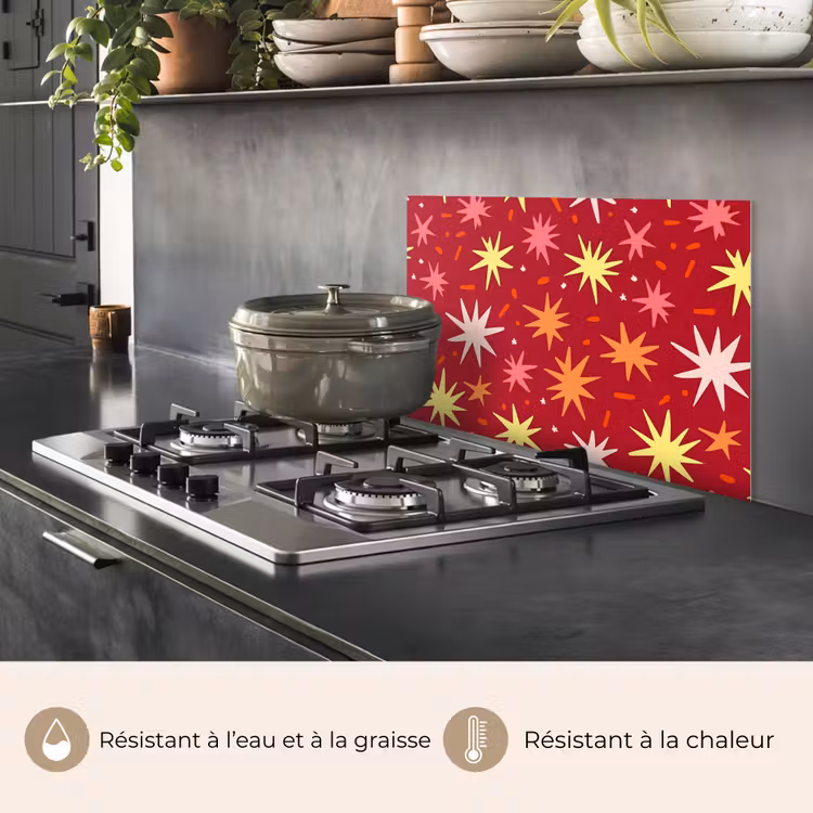 Fond de hotte - Étoiles - Ludique - Rouge — 2