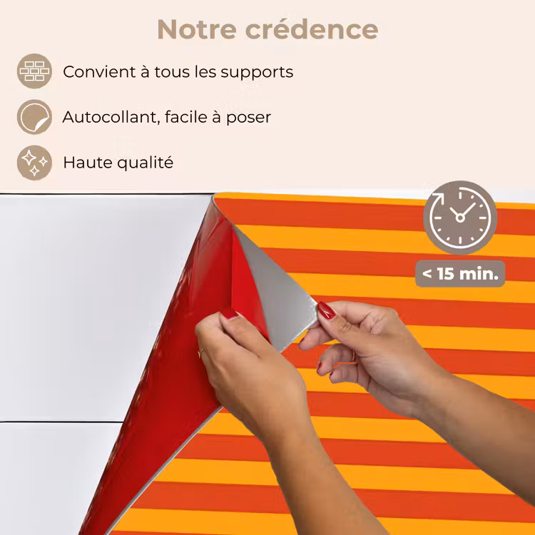 Fond de hotte - Rayures - Motif - Orange — 4