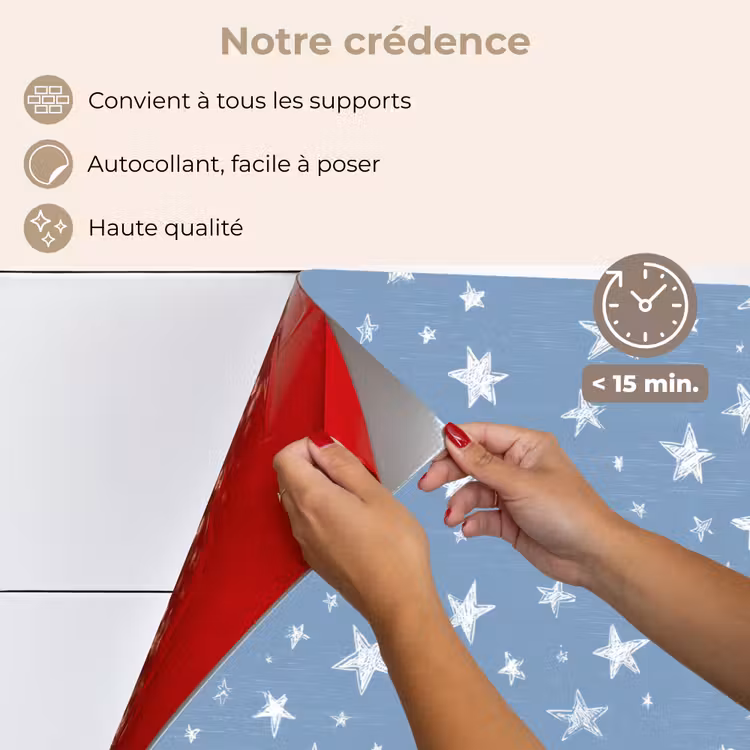 Fond de hotte - Étoiles - Motif - Bleu — 4