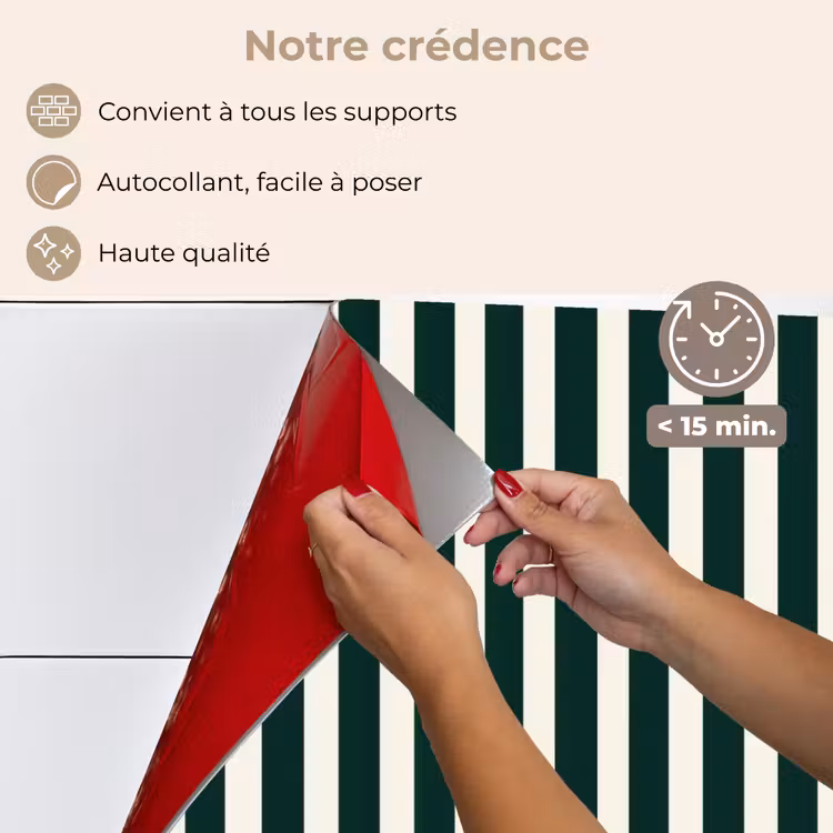 Fond de hotte - Rayures - Classique - Vert — 4