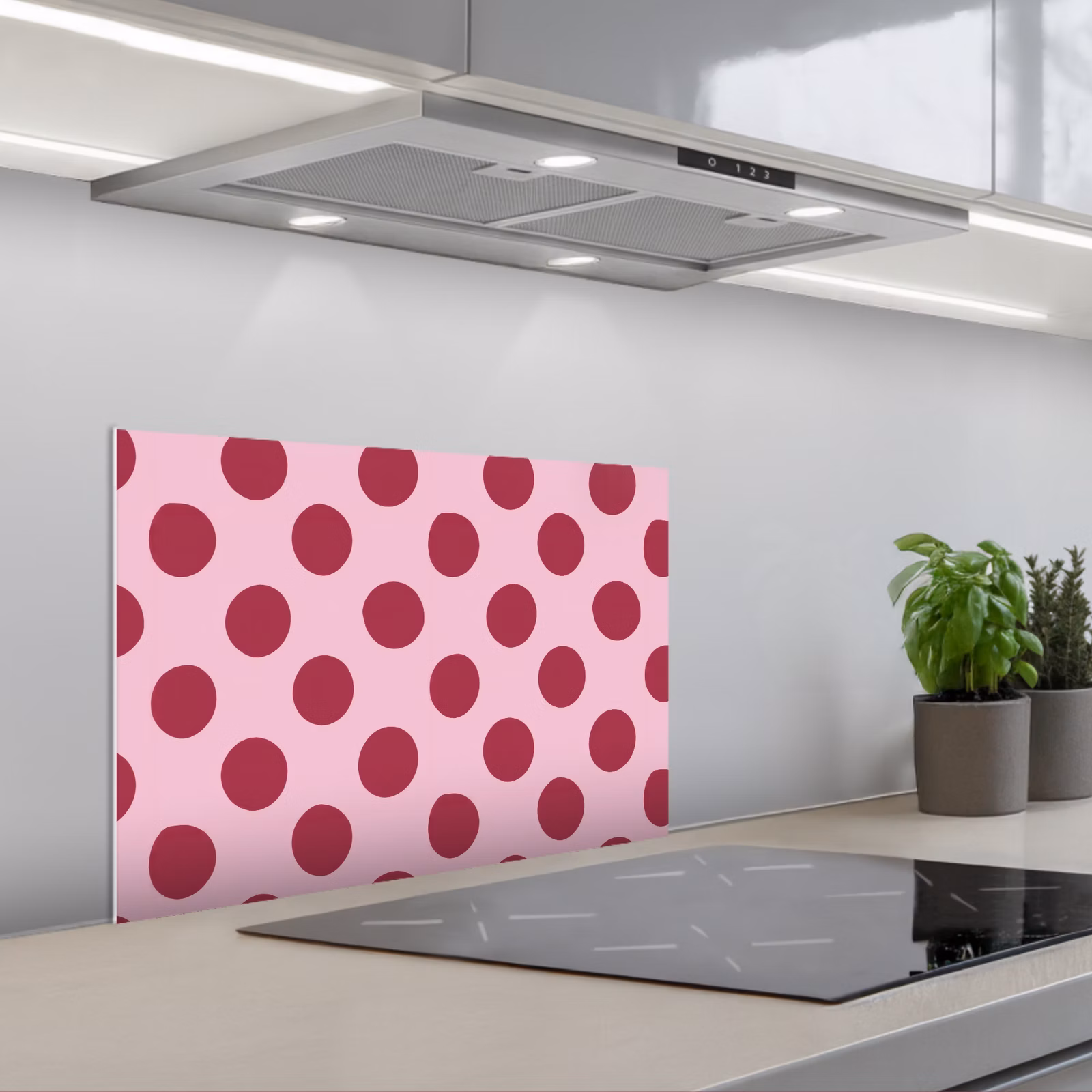 Fond de hotte - Pois - Motif - Bordeaux — 1