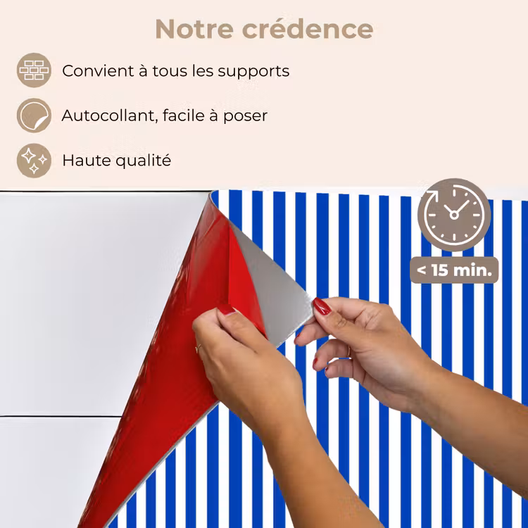 Fond de hotte - Classique - Rayures - Bleu — 4