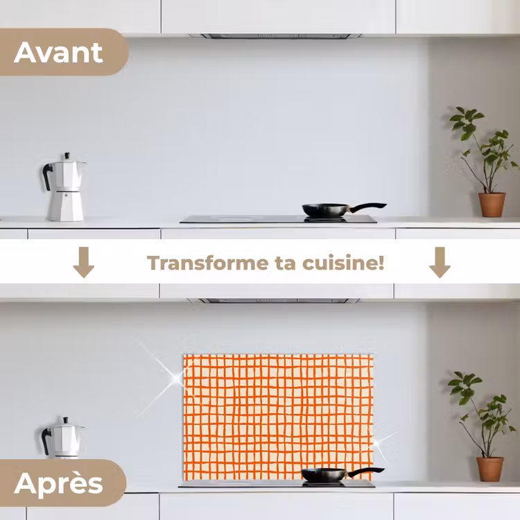 Fond de hotte - Motif - Lignes - Orange — 7