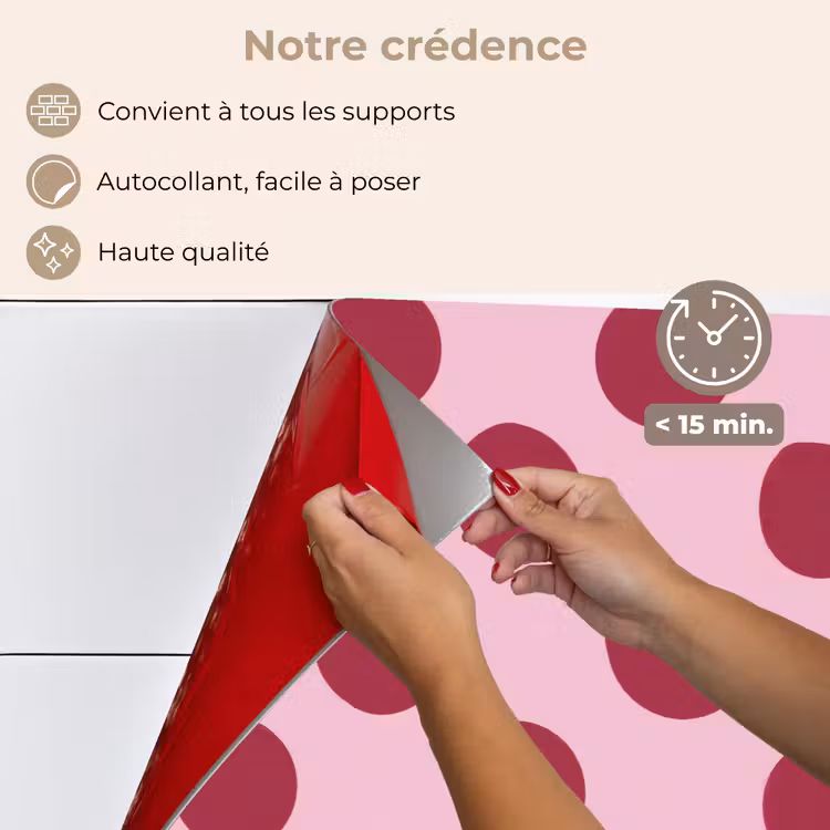 Fond de hotte - Pois - Motif - Bordeaux — 4