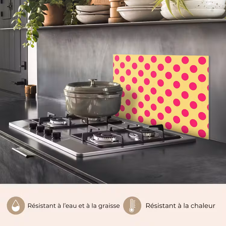 Fond de hotte - Rose - Points - Jaune — 2