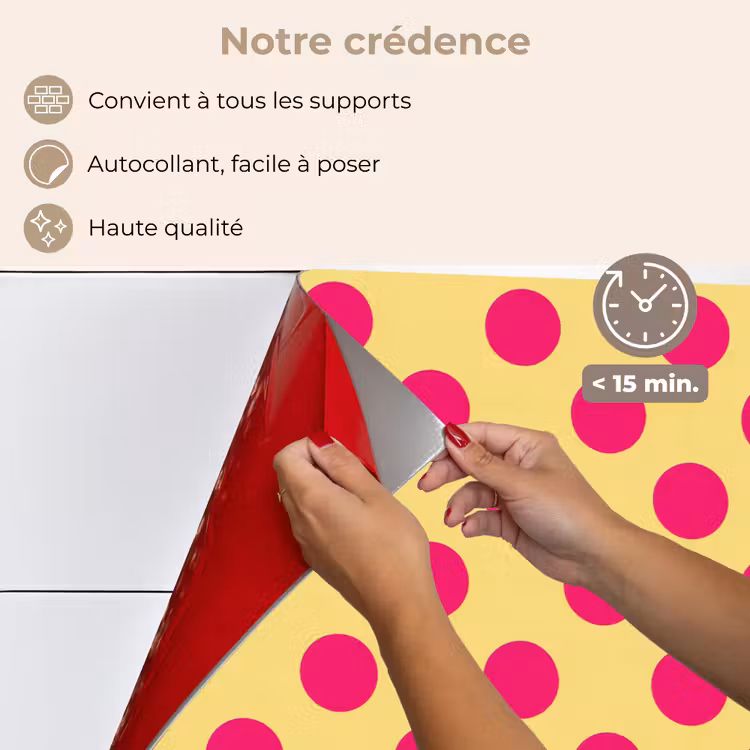 Fond de hotte - Rose - Points - Jaune — 4