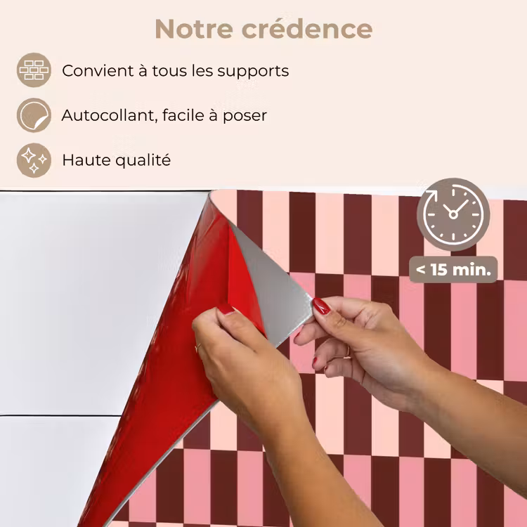 Fond de hotte - Rose - Rouge - Cubes — 4