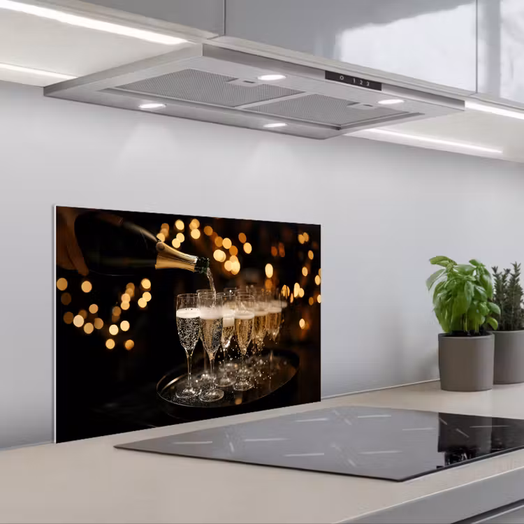 Fond de hotte - Lumières - Champagne - Plateau - Verres — 1