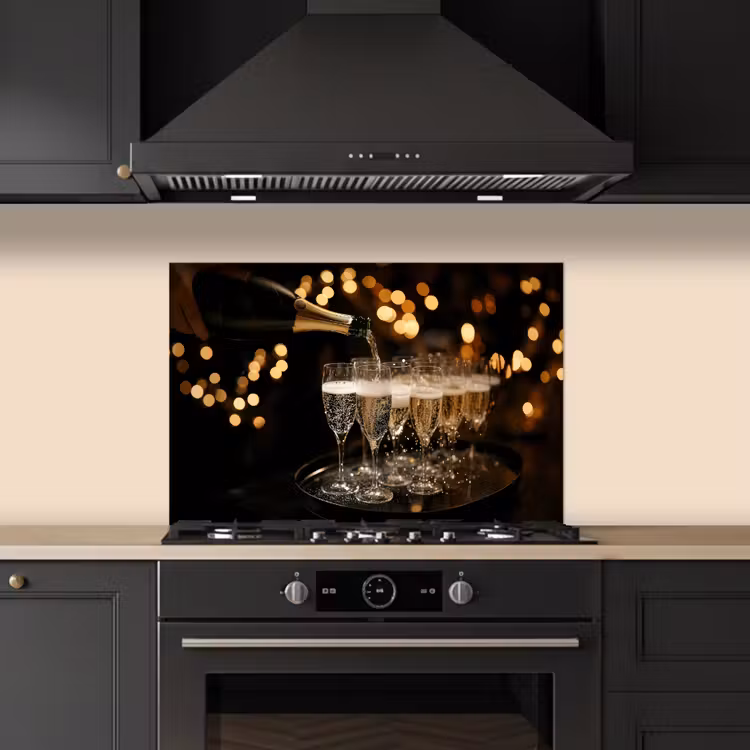 Fond de hotte - Lumières - Champagne - Plateau - Verres — 5