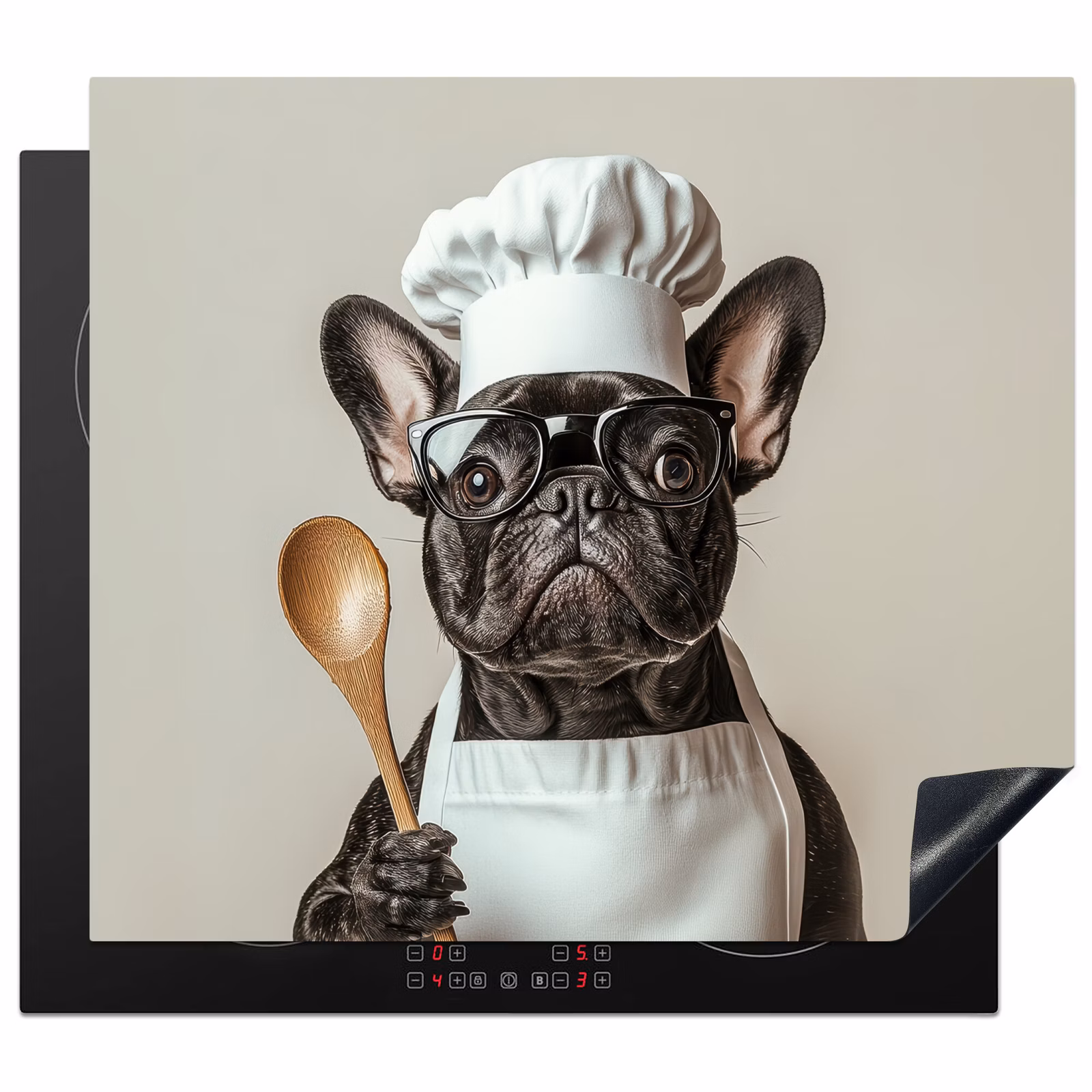 Protection plaque induction - Lunettes - Chien - Cuisinier — 1