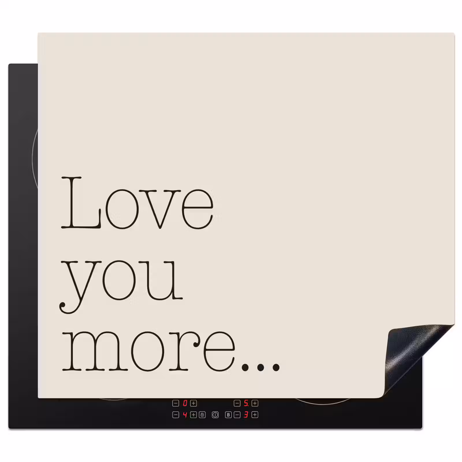 Protection plaque induction - Minimaliste - Amour - Beige — 1