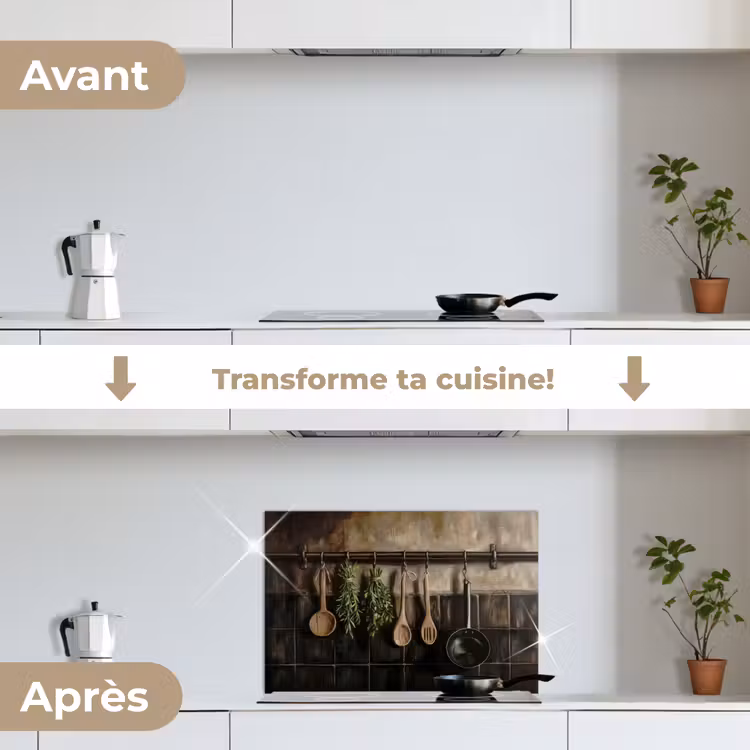 Fond de hotte - Ustensiles de cuisine - Rustique - Carreaux - Épices — 7