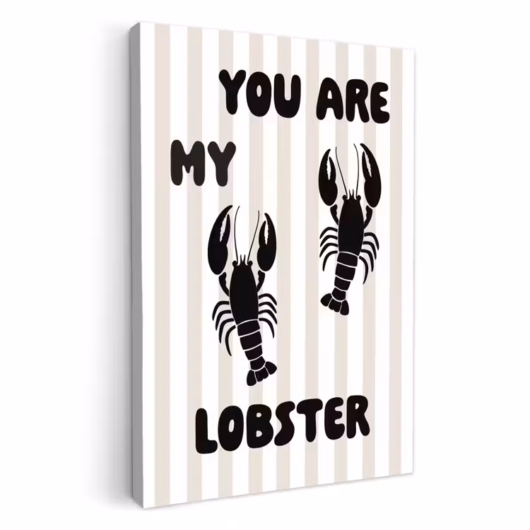 Tableau sur toile - Homard - Beige - Minimaliste — 1