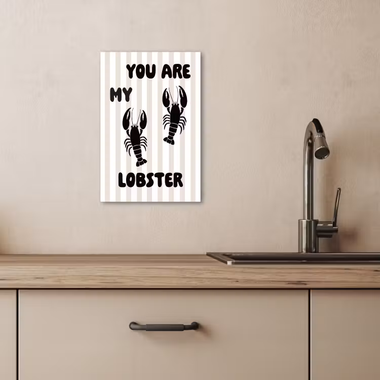 Tableau sur toile - Homard - Beige - Minimaliste — 2