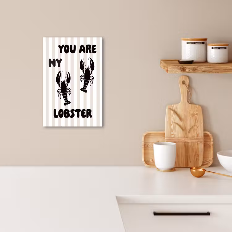 Tableau sur toile - Homard - Beige - Minimaliste — 3