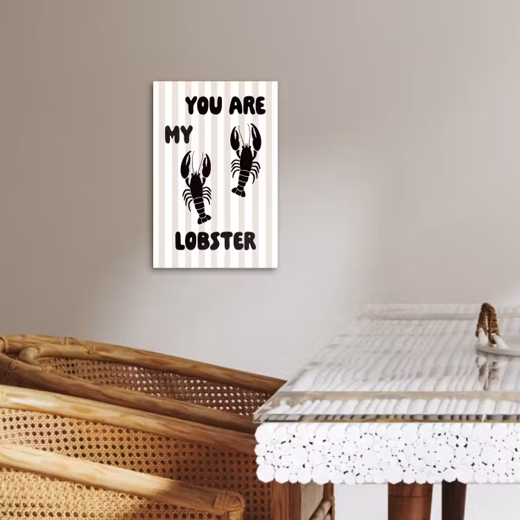 Tableau sur toile - Homard - Beige - Minimaliste — 4