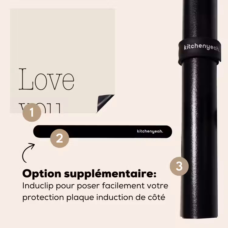 Protection plaque induction - Minimaliste - Amour - Beige — 8